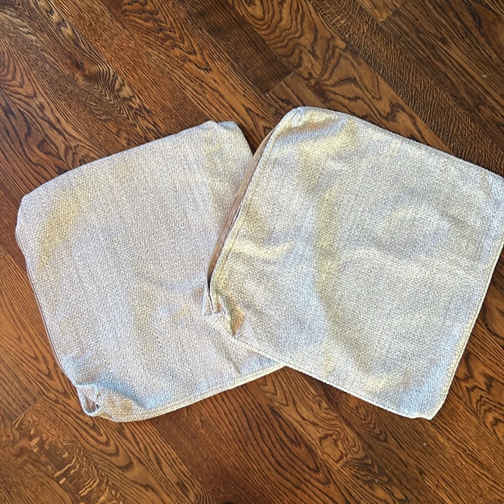 Two tone custom fabric Taupe-Grey pillows- inserts NOT included